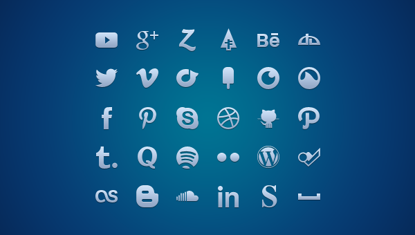 Multi-Format Social Media Glyph Set